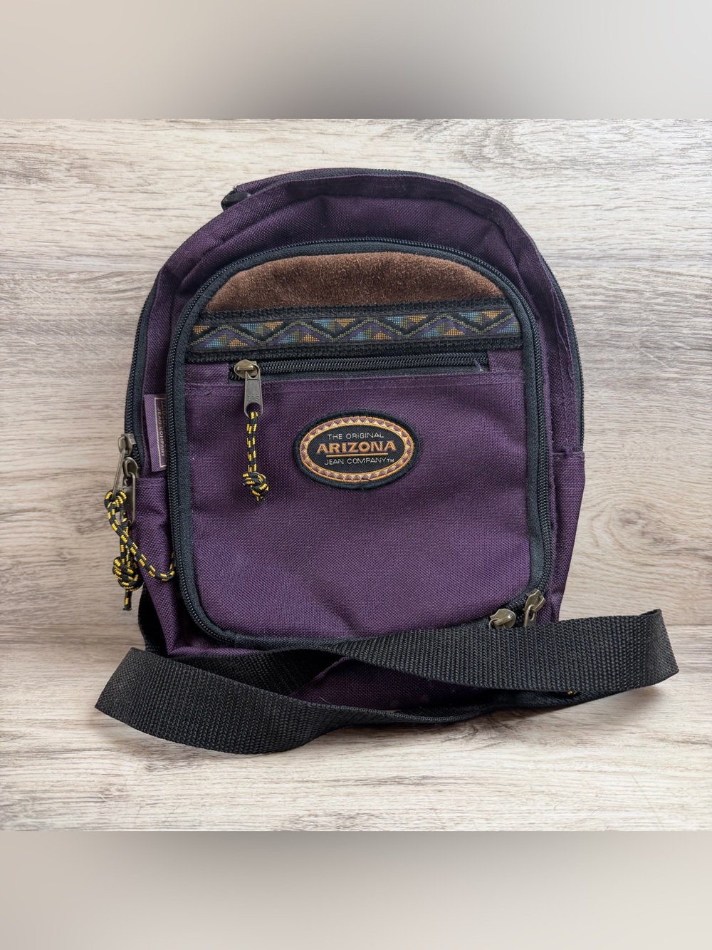 VTG  90s Arizona Jean Co  Mini Backpack  Purple with Leather EUC
